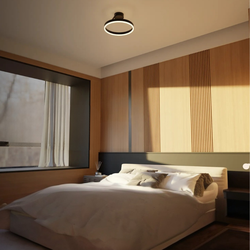 Einstellbare LED-Ring-Deckenleuchte für Zeitgenössische Innenräume