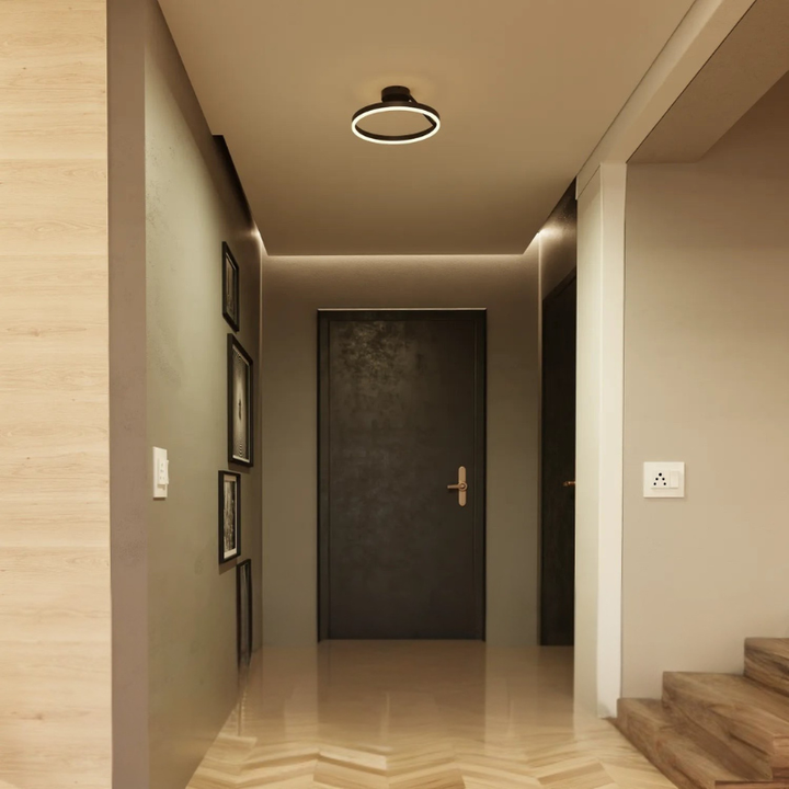 Einstellbare LED-Ring-Deckenleuchte für Zeitgenössische Innenräume