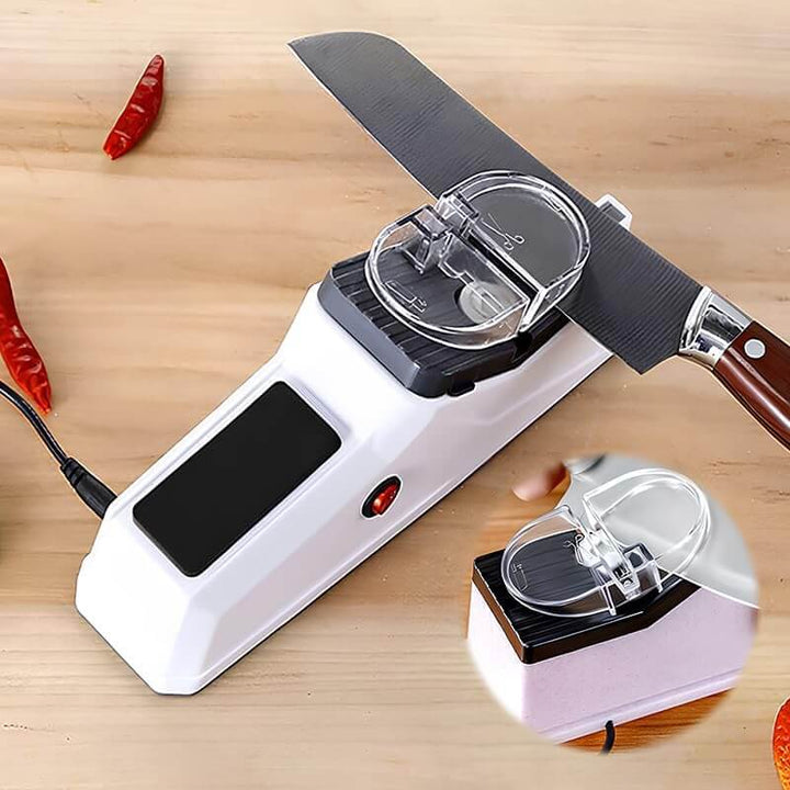Electric Knife Sharpener with Non-Slip Base – Rechargeable Compact Design for Effortless Precision and Professional Results 0