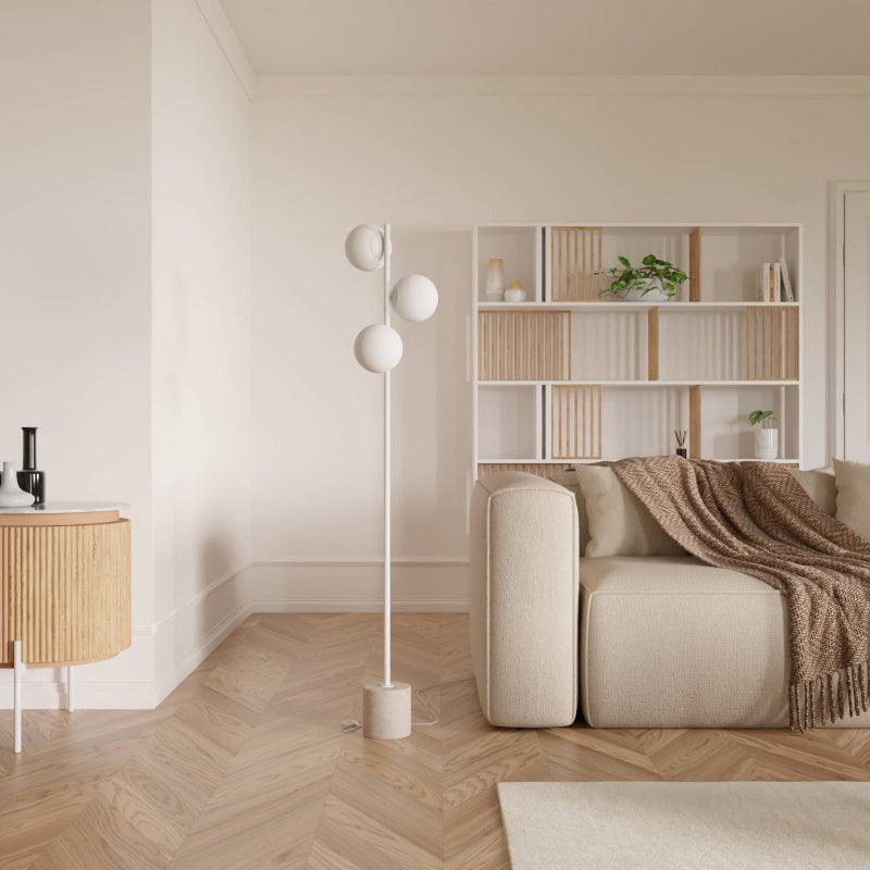 Elegant Floor Lamp with Natural Stone Base for Cozy Ambiance in Modern Home Decor 0