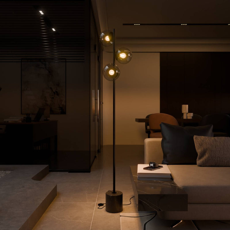 Elegant Floor Lamp with Natural Stone Base for Cozy Ambiance in Modern Home Decor 9