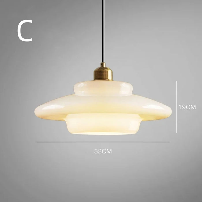 Elegante Pendelleuchte aus Milchglas mit verstellbarer Aufhängung – Hängelampe für Esstisch in verschiedenen Größen 11