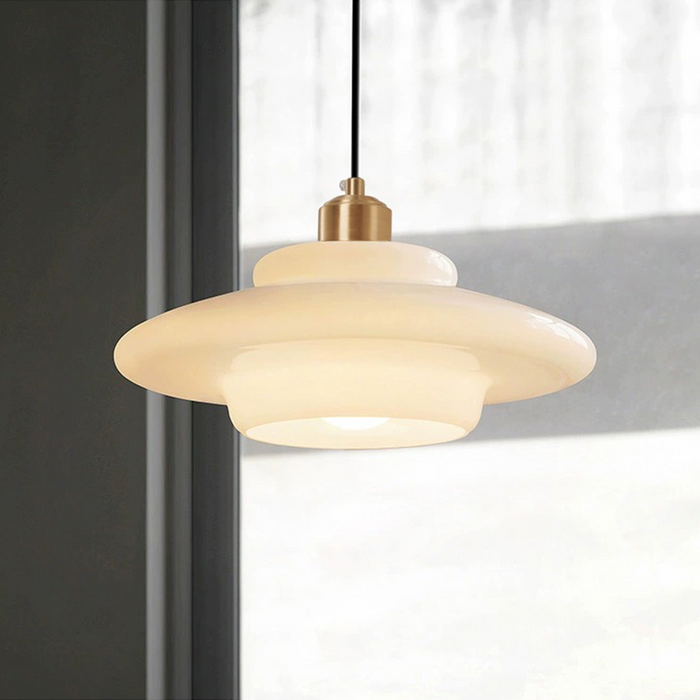 Elegante Pendelleuchte aus Milchglas mit verstellbarer Aufhängung – Hängelampe für Esstisch in verschiedenen Größen 4