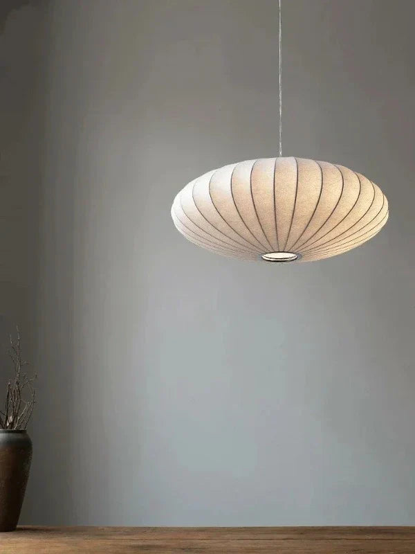 Elegante Pendelleuchte mit Seidenlampenschirmen und Kristallakzenten – Hängelampe für Esstisch und Wohnräume, 30/40/50 cm 2