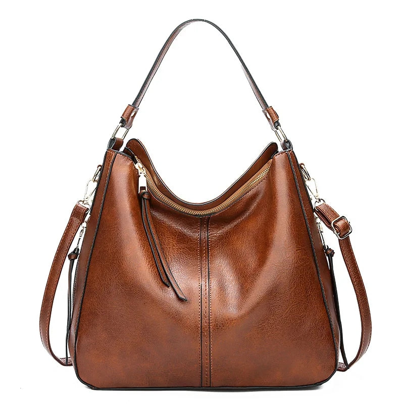 Elegante Schwarze Ledertasche Damen – Klassische Lederhandtasche mit Abnehmbarem Schulterriemen und Optimaler Größe 0