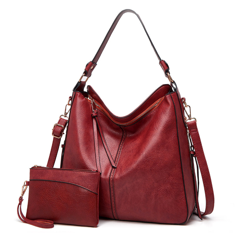 Elegante Schwarze Ledertasche Damen – Klassische Lederhandtasche mit Abnehmbarem Schulterriemen und Optimaler Größe 12