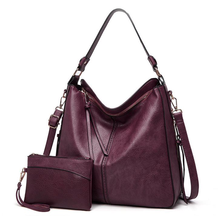 Elegante Schwarze Ledertasche Damen – Klassische Lederhandtasche mit Abnehmbarem Schulterriemen und Optimaler Größe 14