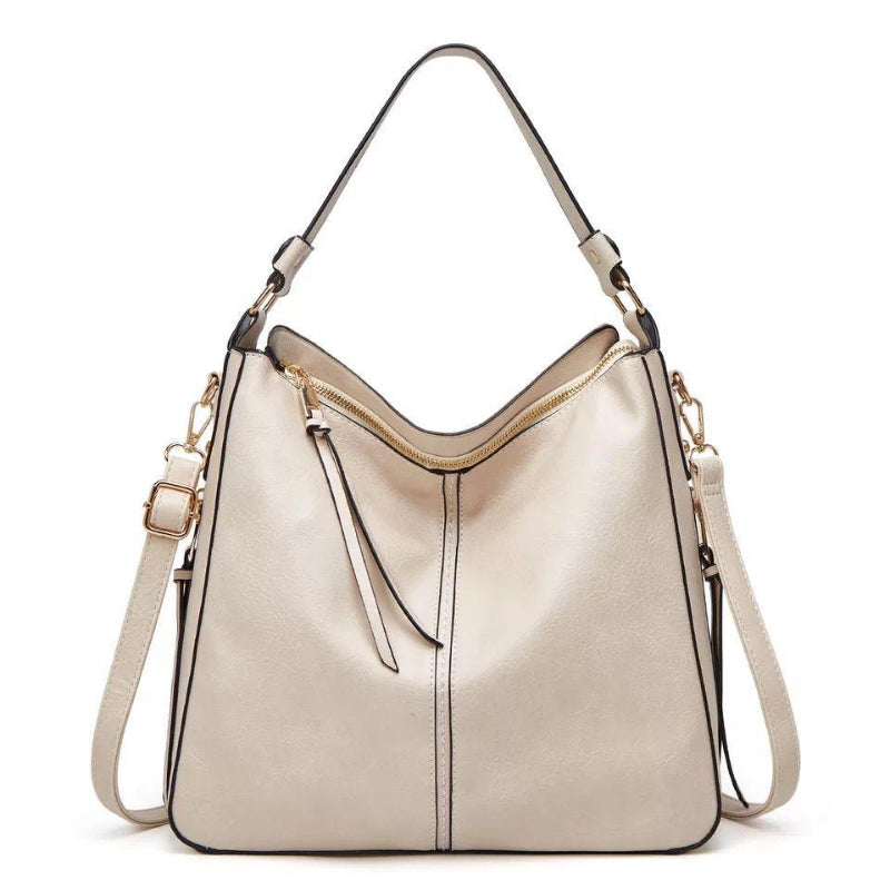 Elegante Schwarze Ledertasche Damen – Klassische Lederhandtasche mit Abnehmbarem Schulterriemen und Optimaler Größe 2