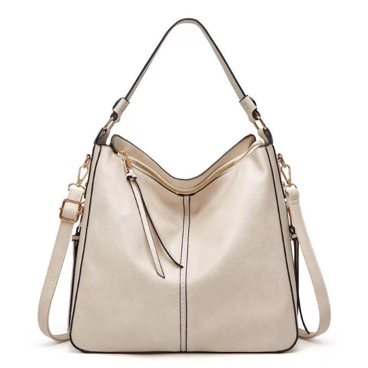 Elegante Schwarze Ledertasche Damen – Klassische Lederhandtasche mit Abnehmbarem Schulterriemen und Optimaler Größe 2