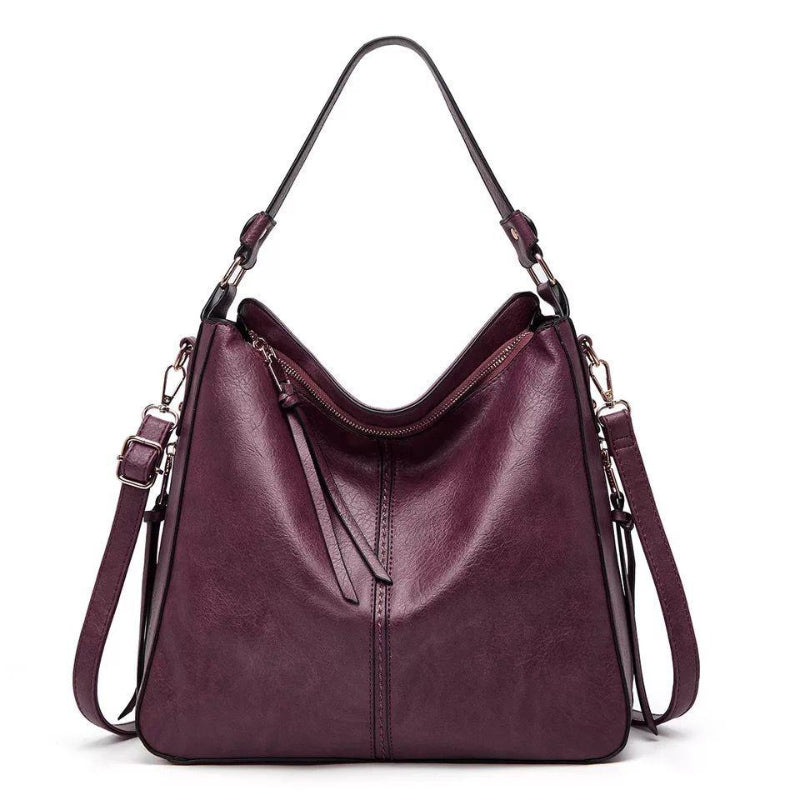 Elegante Schwarze Ledertasche Damen – Klassische Lederhandtasche mit Abnehmbarem Schulterriemen und Optimaler Größe 3