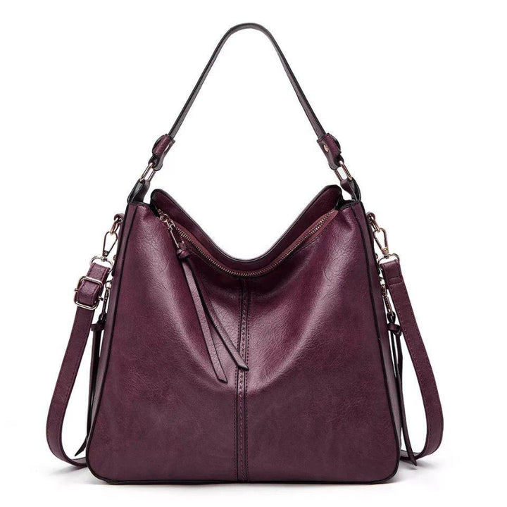 Elegante Schwarze Ledertasche Damen – Klassische Lederhandtasche mit Abnehmbarem Schulterriemen und Optimaler Größe 3