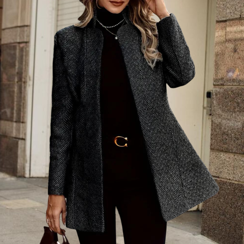 Eleganter Blazer Damen Schwarz mit Knopfleiste – Vielseitiger Kurzblazer für Büro und Freizeit 1