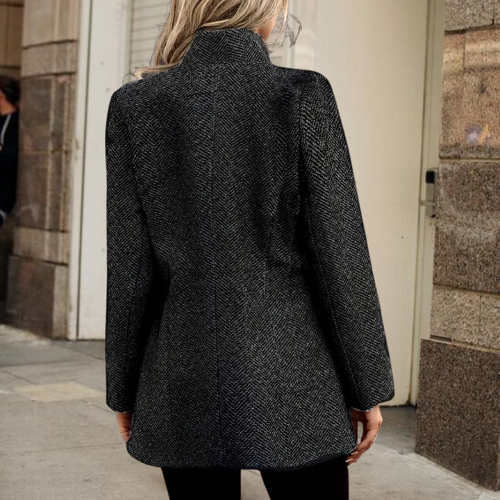 Eleganter Blazer Damen Schwarz mit Knopfleiste – Vielseitiger Kurzblazer für Büro und Freizeit 2