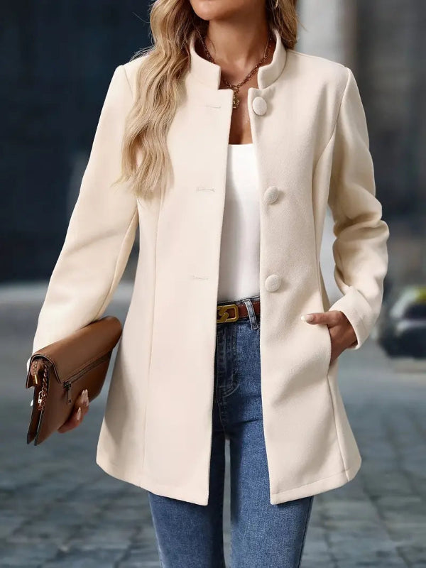 Eleganter Damen Wintermantel mit Knopfverschluss – Warmer Mäntel für kalte Tage in verschiedenen Größen 4