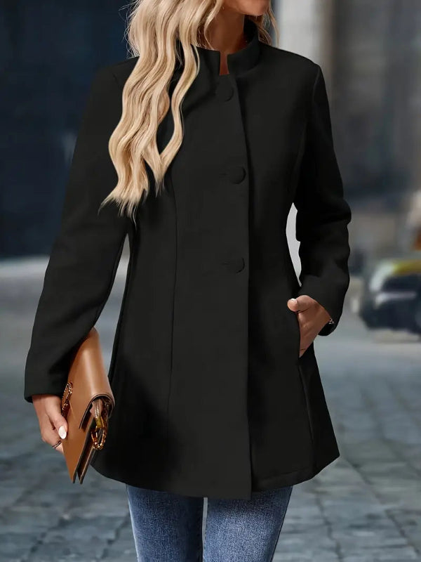 Eleganter Damen Wintermantel mit Knopfverschluss – Warmer Mäntel für kalte Tage in verschiedenen Größen 7