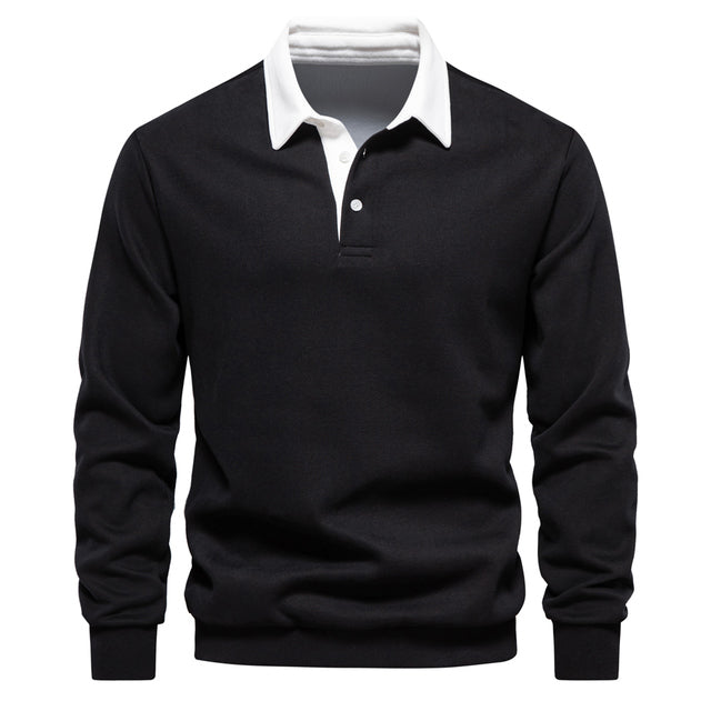 Elegantes Herren Langarm Poloshirt aus Atmungsaktivem Material – Klassischer Kragen für Freizeit und Business 1