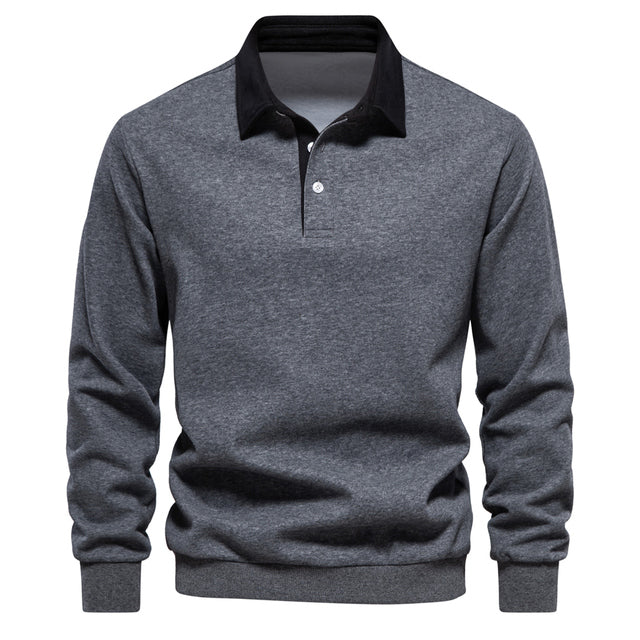 Elegantes Herren Langarm Poloshirt aus Atmungsaktivem Material – Klassischer Kragen für Freizeit und Business 2