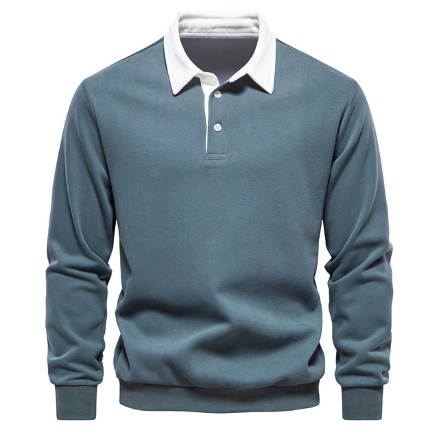 Elegantes Herren Langarm Poloshirt aus Atmungsaktivem Material – Klassischer Kragen für Freizeit und Business 3