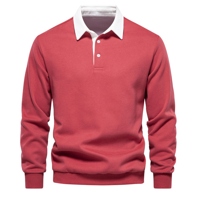 Elegantes Herren Langarm Poloshirt aus Atmungsaktivem Material – Klassischer Kragen für Freizeit und Business 5