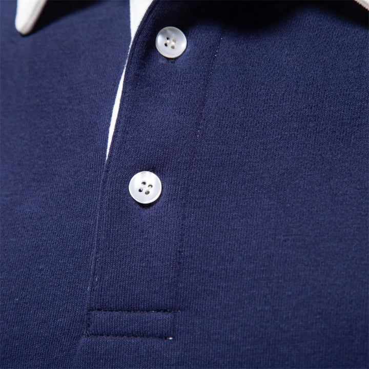 Elegantes Herren Langarm Poloshirt aus Atmungsaktivem Material – Klassischer Kragen für Freizeit und Business 7