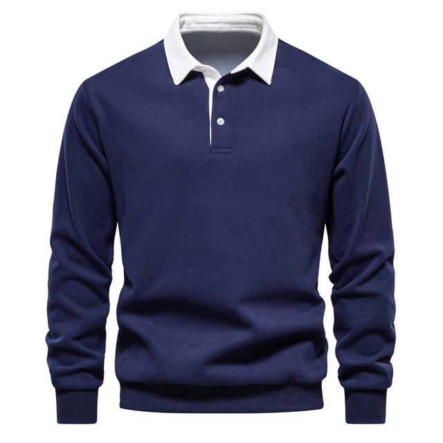 Elegantes Herren Langarm Poloshirt aus Atmungsaktivem Material – Klassischer Kragen für Freizeit und Business 8