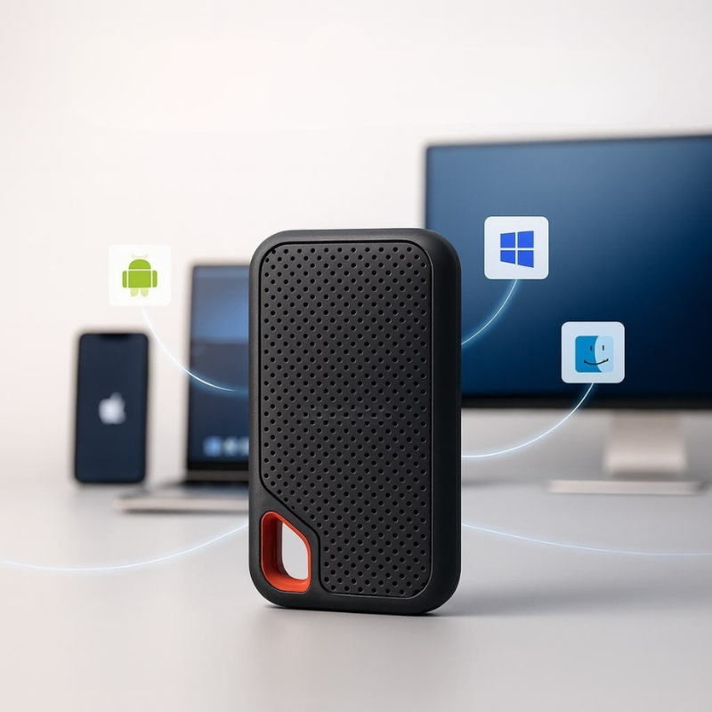Externe SSD-Festplatte 2TB – Hochgeschwindigkeits-Speicher für Windows, macOS & Android
