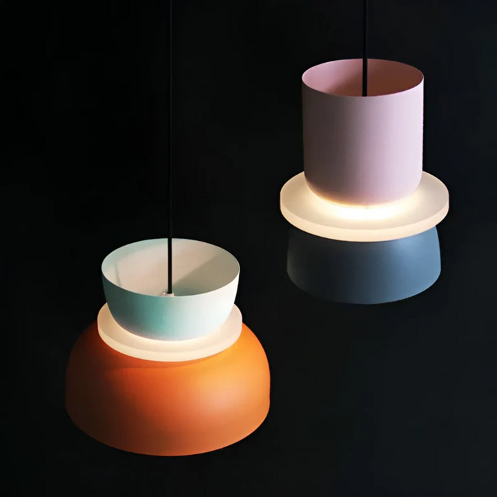 Farbenfrohe LED-Pendelleuchte aus Glas für Esstisch und Wohnzimmer – Modernes Design, energieeffizient, verschiedene Größen 2