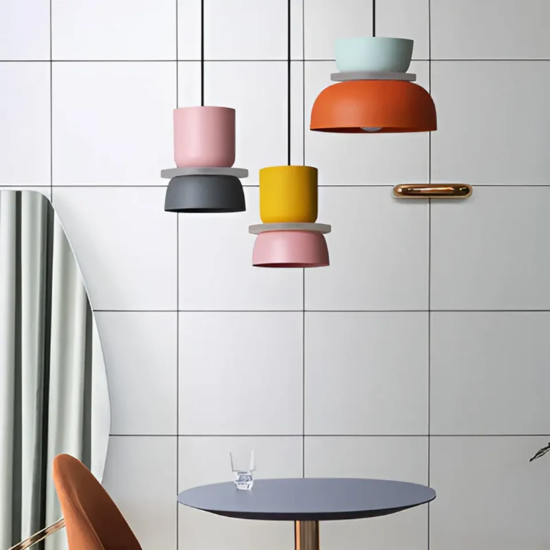 Farbenfrohe LED-Pendelleuchte aus Glas für Esstisch und Wohnzimmer – Modernes Design, energieeffizient, verschiedene Größen 6