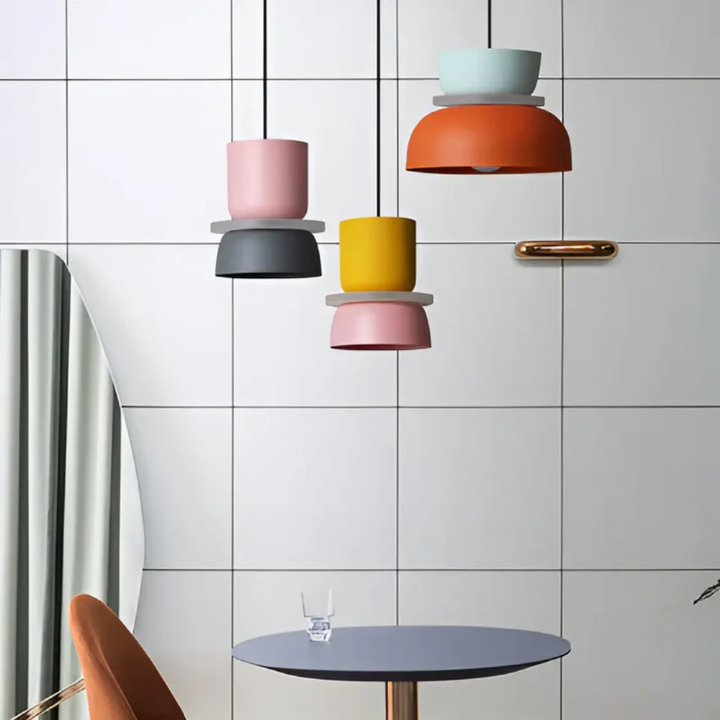 Farbenfrohe LED-Pendelleuchte aus Glas für Esstisch und Wohnzimmer – Modernes Design, energieeffizient, verschiedene Größen 6