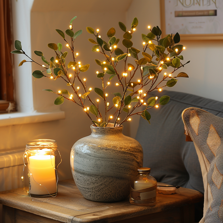 Feenlicht-Olivenzweig mit 120 LEDs – Warmweißes Licht für Dekoration, 70 cm, Natürliche Optik für Gemütliches Ambiente 4