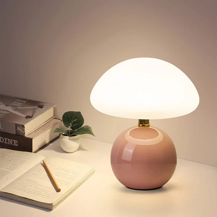 Französische Creme Tischlampe mit LED-Beleuchtung – Einstellbare Farben, Keramik, Durchmesser 20 cm, Höhe 22 cm 4