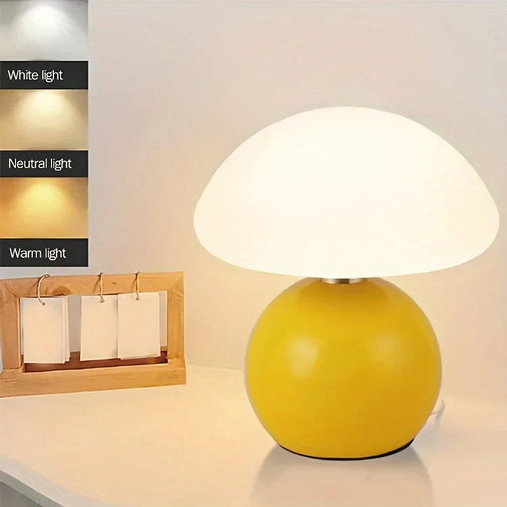 Französische Creme Tischlampe mit LED-Beleuchtung – Einstellbare Farben, Keramik, Durchmesser 20 cm, Höhe 22 cm 6