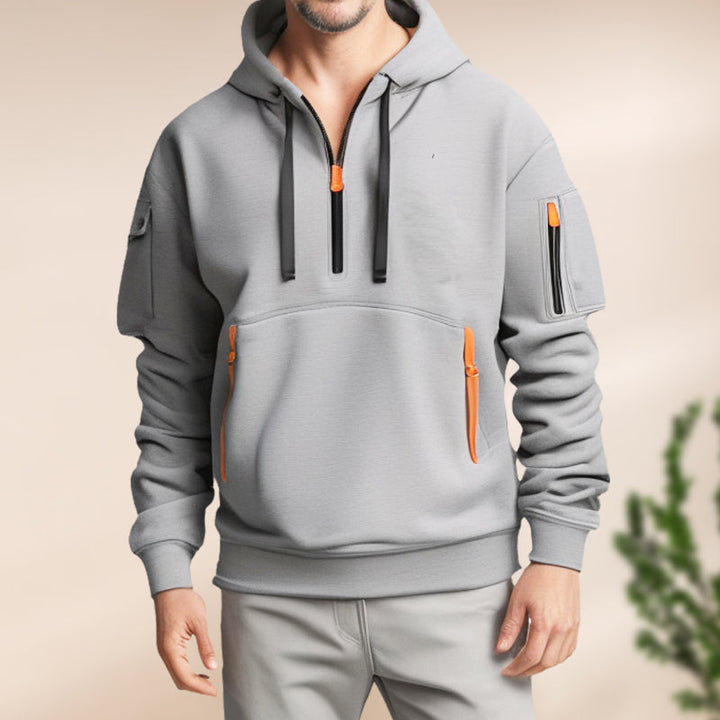 Halber Reißverschluss Hoodie für Herren – Bequemer und stilvoller Freizeitpullover 8