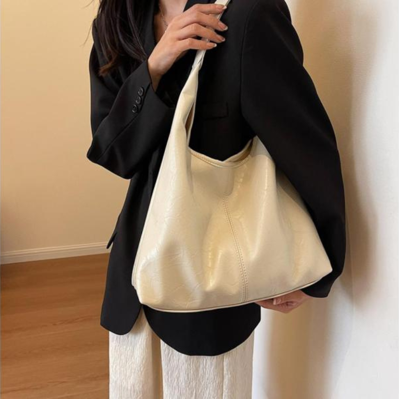 Halbrunde Umhängetasche Damen aus PU-Leder im Vintage-Look – Geräumige Crossbody Bag für Alltag und Ausgehen 3