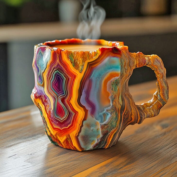 Handmade Insulated Mug for Hot and Cold Beverages - Unique Crystal Design 3