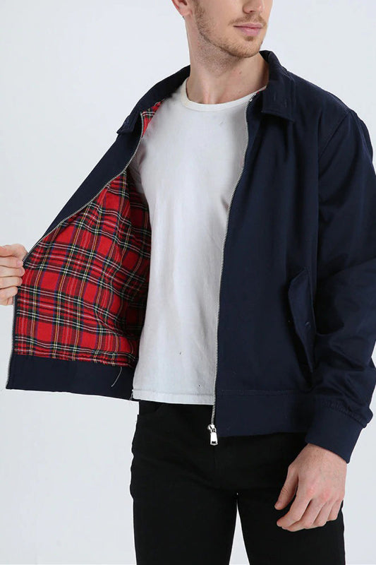 Harrington Jacke Herren mit Maßgeschneiderten Schulternähten – Stilvolle Jacke mit Faltkragen und Praktischen Vordertaschen, Verschiedene Farben verfügbar 1