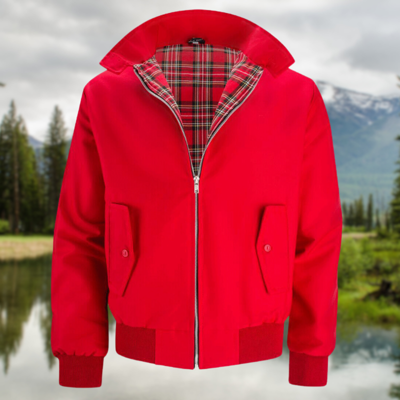 Harrington Jacke Herren mit Maßgeschneiderten Schulternähten – Stilvolle Jacke mit Faltkragen und Praktischen Vordertaschen, Verschiedene Farben verfügbar 12