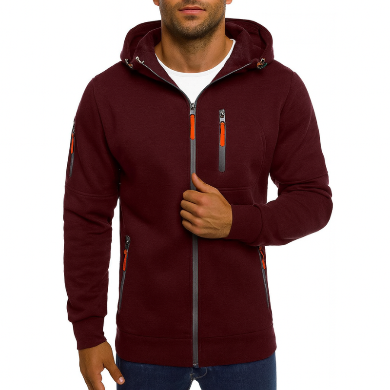 Herenhoodie met rits – vrijetijdsstijl en sportieve activiteiten