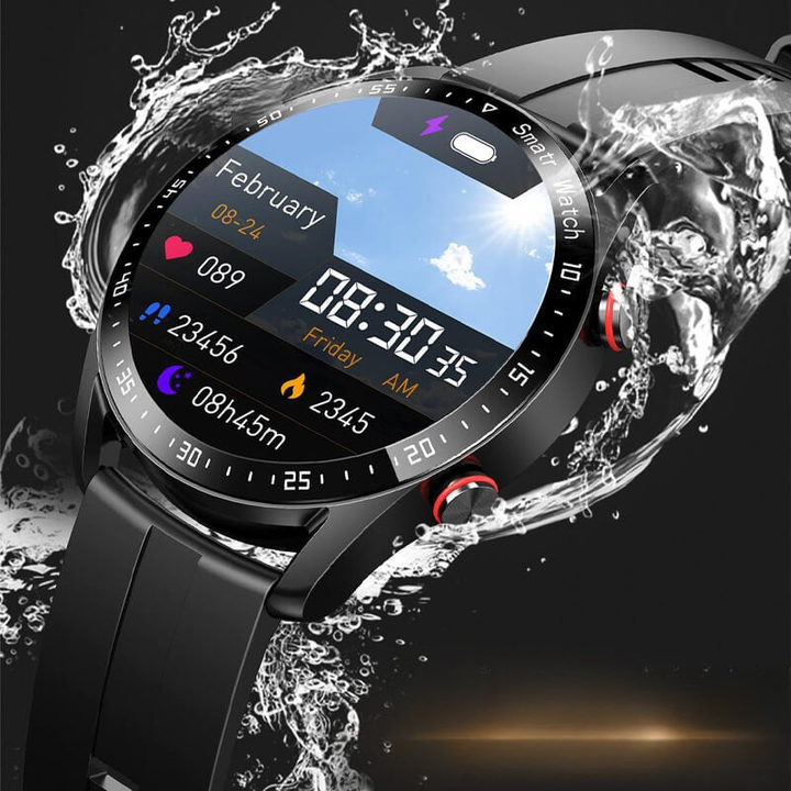 Herren-Sportuhr mit Gesundheitsüberwachung, 24-Stunden-Herzfrequenzmessung, wasserabweisend, Bluetooth-Anrufe, 1,45-Zoll-Bildschirm, 5 Zifferblätter