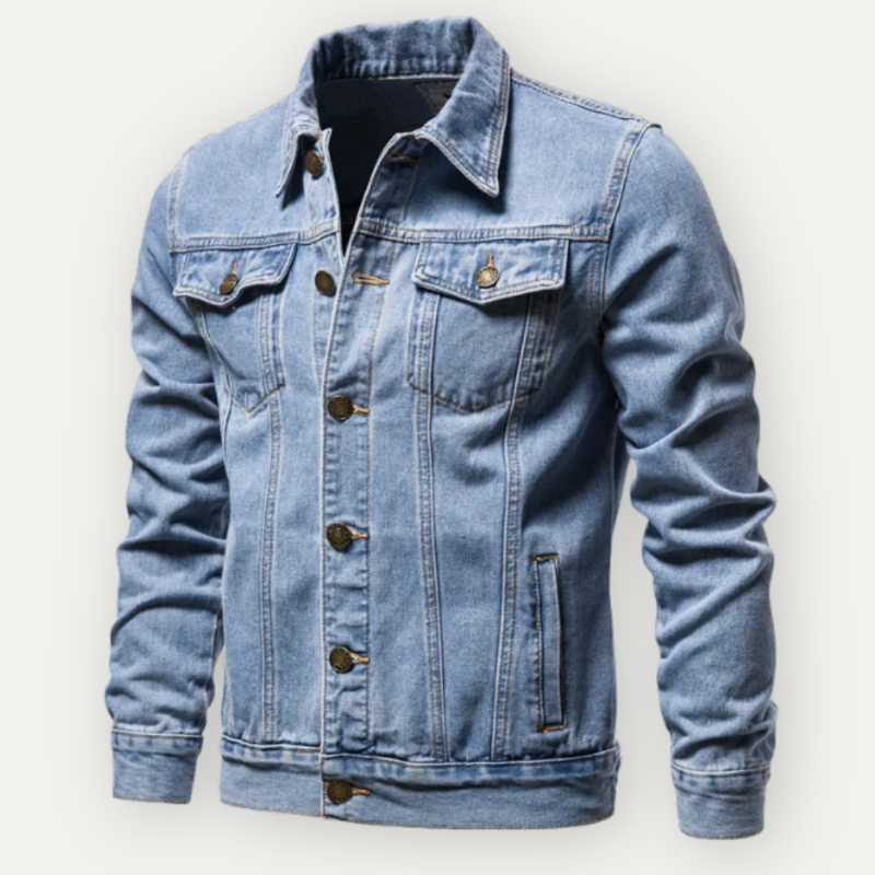 Herren Denim Trucker Jacke mit Langen Ärmeln – Klassischer Stil für Jeden Tag 1