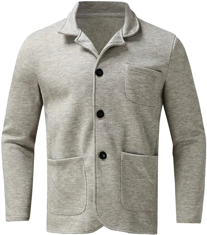 Herren Freizeitblazer mit Frontknöpfen und Aufgesetzten Taschen 2