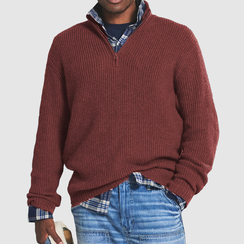 Herren Kaschmir Pullover mit Reißverschluss – Business-Casual Stil, Hochwertiges Material, Vielseitig für Elegante Anlässe 0