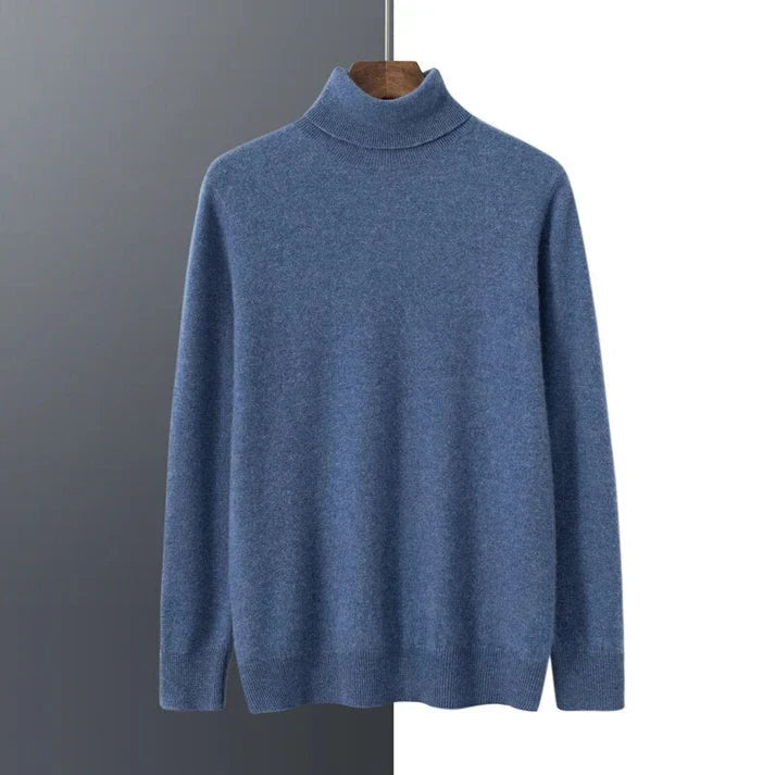 Herren Rollkragenpullover aus Kaschmir – Elegantes Design, 100% Cashmere, Regular Fit, Langarm, Pflegeleicht, Schwarz/Grau/Blau/Beige 0