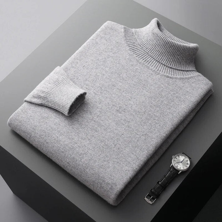 Herren Rollkragenpullover aus Kaschmir – Elegantes Design, 100% Cashmere, Regular Fit, Langarm, Pflegeleicht, Schwarz/Grau/Blau/Beige 3