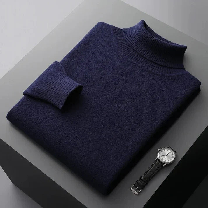 Herren Rollkragenpullover aus Kaschmir – Elegantes Design, 100% Cashmere, Regular Fit, Langarm, Pflegeleicht, Schwarz/Grau/Blau/Beige 6