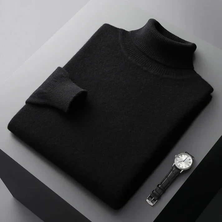 Herren Rollkragenpullover aus Kaschmir – Elegantes Design, 100% Cashmere, Regular Fit, Langarm, Pflegeleicht, Schwarz/Grau/Blau/Beige 7