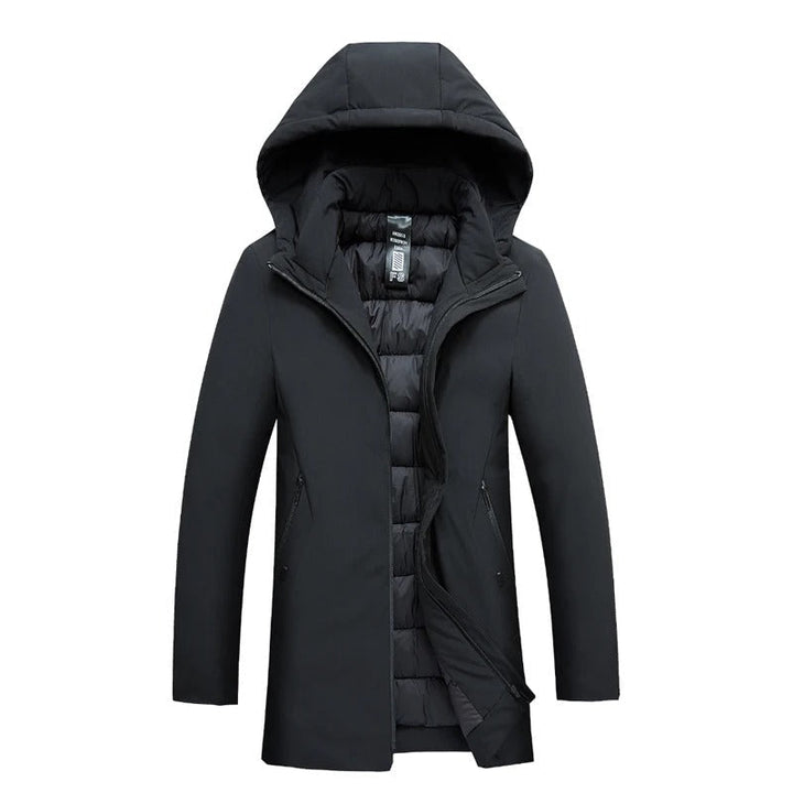 Herren Winterparka mit Kapuze, Gestepptem Futter und Frontreißverschluss 3