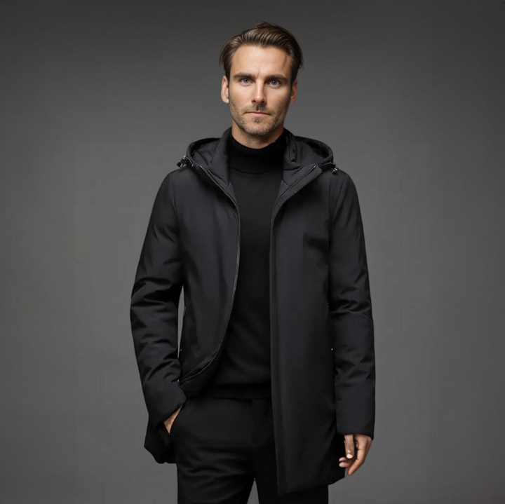 Herren Winterparka mit Kapuze, Gestepptem Futter und Frontreißverschluss 5