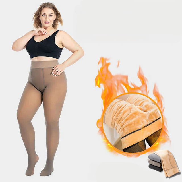 Hochtaillierte Fleece-Strumpfhose Damen – Thermo und Warm bis -5°C, Bequeme Passform für kalte Tage 2