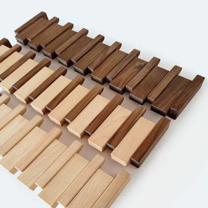 Hölzernes Klavierzugregal mit Mehreren Haken – Stilvolle Garderobe für Mäntel und Hüte, Platzsparendes Design aus Holz 3